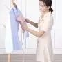 ZZYJYALG Hanging Ironing Machine Plastic Metal Handheld Transparent Water Tank Large Capacity High Temperature Curtains Travel Household Cotton Ironing Portable Bed Sheets Dormitory (Pink)