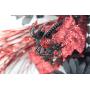 Halloween Bride and Groom Door Hanger, Skeleton Wedding Wreath, Red and Black Wedding Decor