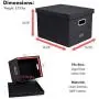 Internets Best Collapsible File Storage Organizer - Decorative Linen Filing & Storage Office Boxes - Letter/Legal - Charcoal - 2 Pack