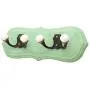 Indianshelf Handmade 1 Artistic Vintage Green Wooden Double Loop Clothes Hooks Hangers/Utlility Hooks Indianshelf Handmade 1 Artistic Vintage Green Wooden Double Loop Clothes Hooks Hangers/Utlility Hooks