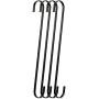RuiLing 4-Pack 12 Inch Black Chrome Finish Steel Hanging Flat Hooks - S Shaped Hook Heavy-Duty S Hooks, for Kitchenware, Pots, Utensils, Plants, Towels, Gardening Tools, Clothes