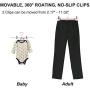 YCLOVE Pant Hangers with Clips Clothes Trousers Jean Skirt Slacks Hangers Boot Clips 360° Swivel Adujstable Clips Non-Slip Stainless Iron Anti-Rust (12 Pack White Pant Hangers)
