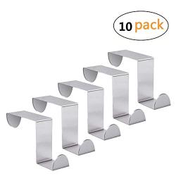 Elife Set of 10 Over Door Hooks Stainless Steel Towel Hanger Space Saving Organizer