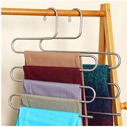 5pcs Multi-Use Pants Trousers Hanging Clothes Hanger 5-Layers Room Space Saver Home Hangers Pants Hanger