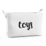 Fawn Hill Co Toy Storage Boxes Basket for Baby, Kids or Pets | Container Bin for Organizing Clutter in Bedroom, Nursery, Daycare, Classroom & Closet | Modern White Cotton Canvas with Handles (Large)