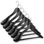 Casafield - 6 Black Wide Shoulder Wooden Suit Hangers - Premium Lotus Wood, Non-Slip Pant Bar & Chrome Swivel Hook for Dress Clothes, Coats, Jackets, Pants, Shirts, Skirts Casafield - 6 Black Wide Shoulder Wooden Suit Hangers - Premium Lotus Wood, Non-Slip Pant Bar & Chrome Swivel Hook for Dress Clothes, Coats, Jackets, Pants, Shirts, Skirts