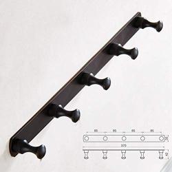 Tedamir Bathroom Copper Classic Black Coat Hook Decorative Row Hook Bathroom Accessories Rack Holder Hanger Decorative Bathroom Rack and Hold,37 cm