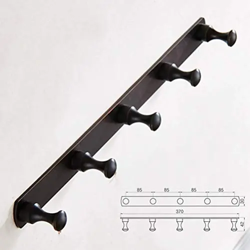 Tedamir Bathroom Copper Classic Black Coat Hook Decorative Row Hook Bathroom Accessories Rack Holder Hanger Decorative Bathroom Rack and Hold,37 cm Tedamir Bathroom Copper Classic Black Coat Hook Decorative Row Hook Bathroom Accessories Rack Holder Hanger Decorative Bathroom Rack and Hold,37 cm