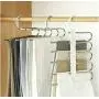 5pcs Random Color Pants Rack Shelves Stainless Steel Multi-Functional Wardrobe Magic Hanger Clothes Closet Belt Holder 5pcs Random Color Pants Rack Shelves Stainless Steel Multi-Functional Wardrobe Magic Hanger Clothes Closet Belt Holder