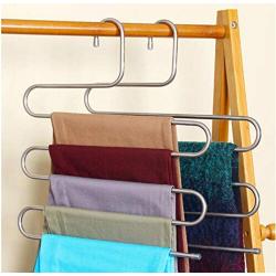 5pcs Multi-Use Pants Trousers Hanging Clothes Hanger 5-Layers Room Space Saver Home