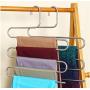 5pcs Multi-Use Pants Trousers Hanging Clothes Hanger 5-Layers Room Space Saver Home