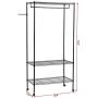 YYAO Clothes Garment Rack 3 Tiers Multifunction Clothing Hanger Garment Shelf Mesh Garment Rack Clothing Storage Organizer with Side Hook (Black)