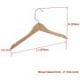 RDEXP 38x23x1cm Natural Wood Hangers Wooden Coat Hanger Wooden Suit Hangers with Flat Hook Clothes Hangers Set of 5