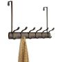 mDesign Decorative Over Door Long Easy Reach 12 Hook Metal Storage Organizer Rack to Hang Jackets, Coats, Hoodies, Clothing, Hats, Scarves, Purses, Leashes, Bath Towels & Robes - Bronze