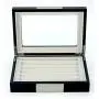 Black Ebony Wood Cufflink Case & Ring Storage Organizer with Stainless Steel Engravable Design Accent Mens Jewelry Boxes for 20 Cufflinks Black Ebony Wood Cufflink Case & Ring Storage Organizer with Stainless Steel Engravable Design Accent Mens Jewelry Boxes for 20 Cufflinks