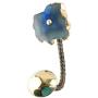 Indianshelf Handmade 1 Artistic Vintage Blue Stone Rail Hooks Hangers/Towel Holder Kitchen