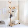 ZWJ-Coat Rack Coat Rack Bamboo Branch Mobile Storage Rack Floor Simple Creative Living Room Hanger Clothes Rack Bedroom (Size : 80x38x176cm)