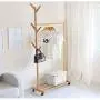 ZWJ-Coat Rack Coat Rack Bamboo Branch Mobile Storage Rack Floor Simple Creative Living Room Hanger Clothes Rack Bedroom (Size : 80x38x176cm)