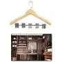 YOYOHOT 1/5pc Light Wood Hanger Clothes Hangers Non Slip 360 Degree Rotating Hooks Hang All Kinds of Clothes