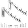JTKDL Folding Wall Mounted Clothes Hanger Rack 304 Stainless Steel with Swing Arm Holder Clothing Hanging System No Damage Wall, Easy to Install 2 Pack