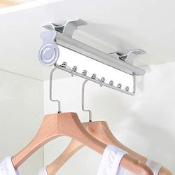 Pull Out Clothes Hanger Rail,Extendable Coat Hanging Rod with Sliding Rail,Organizer Rack for Cabinet-9.7in,12.1in,14in,17.7in (Size : 247mm/9.7inch)