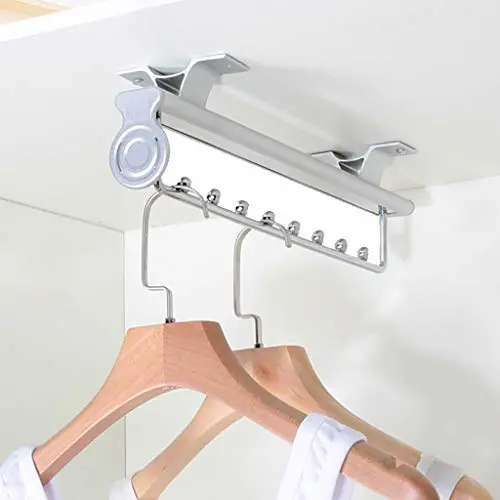 Pull Out Clothes Hanger Rail,Extendable Coat Hanging Rod with Sliding Rail,Organizer Rack for Cabinet-9.7in,12.1in,14in,17.7in (Size : 247mm/9.7inch)