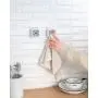 Calin 3Pcs Cupboard Towel Hook Kitchen Towel Holder Free Opening Dish Towel Rack Rag Hooks Adhesive Towel Hook Tea Towel Hook