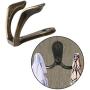 WODE Shop 25 Pieces Double Prong Robe Hook Rustic Hooks, Wall Mounted Hook Coat Hooks Retro Cloth Hanger with 50 Pieces Screws (Bronze Color)