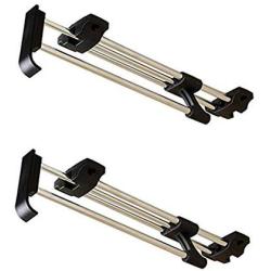 Saim Small Closet Solution Retractable Closet Adjustable Rod can Pulled Out Convenient Selection Clothing Stainless Steel Retractable Wardrobe Rail with Screw, 30cm/11.8inch 2Pcs