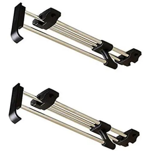 Saim Small Closet Solution Retractable Closet Adjustable Rod can Pulled Out Convenient Selection Clothing Stainless Steel Retractable Wardrobe Rail with Screw, 30cm/11.8inch 2Pcs