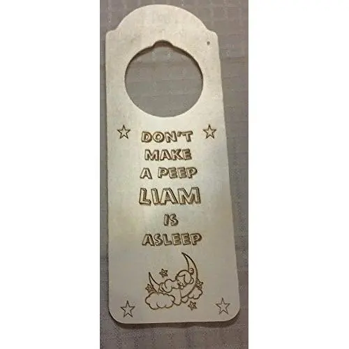 Door Hanger Sign ( Sleepy Moon) Personalized