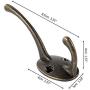 Misszone 10 PCS Dual Coat Hook Single Bronze Wall Mounted Robe Hat Clothes Towel Hanger for Bathroom Kitchen Bedroom (Bronze)