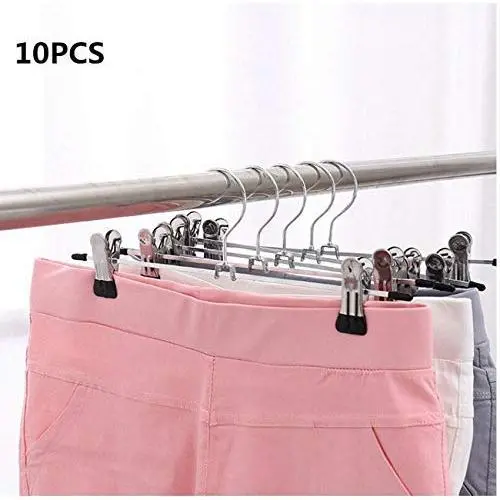 10pcs New Hangers for Clothes Stainless Steel Clip Stand Hanger Pants Skirt Kid Clothes Adjustable Pinch Grip Cabide 10pcs New Hangers for Clothes Stainless Steel Clip Stand Hanger Pants Skirt Kid Clothes Adjustable Pinch Grip Cabide