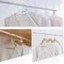 2pcs Random Color 116cm Length Retractable Rods Adjustable Clothing Fork with Hanger Iron Pipe Clothesline Pole Pick Clothes Hanger