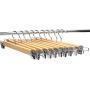 LOHAS Home 10-Pack Natural Finish Wooden Pant Skirt Hangers with 2-Adjustable Anti-Rust Clips