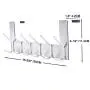 SKOLOO Over The Door Hook, Over The Door Hanger Towel Rack for Bathroom, Stainless Steel Door Hanger Hook, 6 Over Door Hooks for Hanging Coats Robes Clothes Hats (Square, Silver)