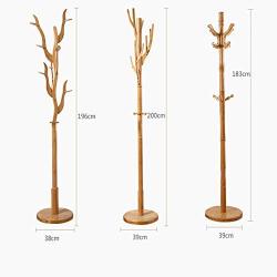 GGYDD Rubber Wood Coat Rack, Free Standing Hat Hanger Tree Holder Entryway Clothes Rack with Round Base for Jackets Hats Bags Umbrella-d 39x183cm(15x72inch)