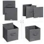 SONGMICS Set of 6 Storage Boxes, Non-Woven Fabric Foldable Storage Cubes and Toy Clothes Organiser Bins, 2 Grey, 2 Black UROB26GH
