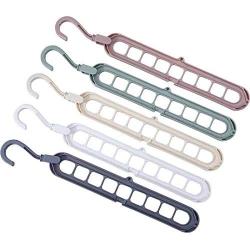 Space-Saving Hangers 5PCS Magic Clothes Hanger Organizer Rotate Anti-Skid Folding Hanger Multifunction Space Saving and Cascading Features for Drying and Storage to Family Green