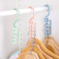 Wffo Magic Clothes Hanger 5-hole Belt Handle 360°Rotating Hanger Hook Clothes Storage Heavy Duty 3 Pieces