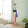 Wooden Coat Rack Stand | Entryway Free Standing Wood Tree Coat Racks Hanger Floor Clothes Hanging Stand (Yellow)