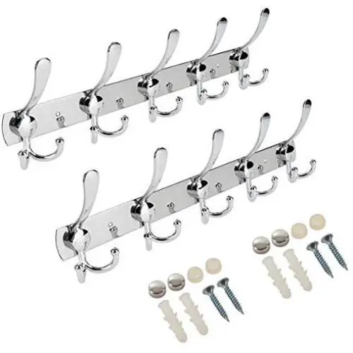 Efaithtek Coat Hanger Wall Mount, Chrome Finish Coat Robe Hat Clothes Wall Mount Hook Hanger Towel Rack (2Pack 15 Hooks) Efaithtek Coat Hanger Wall Mount, Chrome Finish Coat Robe Hat Clothes Wall Mount Hook Hanger Towel Rack (2Pack 15 Hooks)