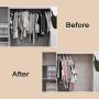 Buyplus Clothes Folding Travel Hangers - Magic Garment Collapsible Camping Hanger, 360°Rotating Space Saving Clothing Storage for Home Multi-Function Portable Retractable Non Slip Plastic Drying Rack