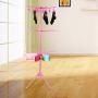 Sugoyi Clothes Rack, Multifunctional Dryer Hanger Foldable for Clothes Socks Underwear (Pink)