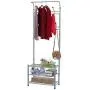 Iusun Coat Rack with 3-Tier Shoe Bench Stand Hall Entryway Storage Shelf Look Accent Furniture for Clothes Hat Bag Hanger Floor Bedroom Multi-Function Simple Clothes Rack-Ship from USA