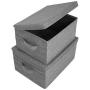 Bigso Soft Storage Boxes with Lid, Medium, Grey