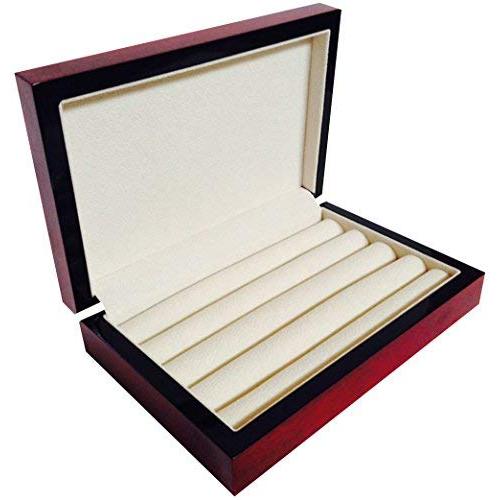 Cufflink Ring Storage Boxes Jewelry Display Wood Organizer Case - Cherry