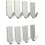 Wllsagl Xouwvpm 8Pcs Self Adhesive Home Kitchen Wall Door Stainless Steel Holder Hook Hanger No Drilling Wall Clothes Holder Towel Hook (Silver)