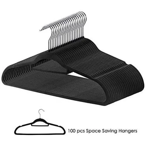 Yeshom 100Pcs Velvet Hanger Non Slip Clothes Suit Flocked Hangers Swivel Hook Ultrathin Space Saving Home Closet Yeshom 100Pcs Velvet Hanger Non Slip Clothes Suit Flocked Hangers Swivel Hook Ultrathin Space Saving Home Closet