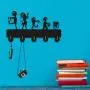 LYX Alien Custom Silihouette Wooden Hanger Unique Gift Clothes Hat Key Hook/Coat Rack/Wall Hook Modern Home Decoration Wall Stickers Kitchen Bathroom Towel Hook,Black Wall Mounted Hook